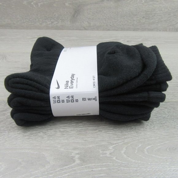 Nike Everyday Cushion Crew Socks Black 6 Pack Mens Size 8-12 NEW - Picture 4 of 7